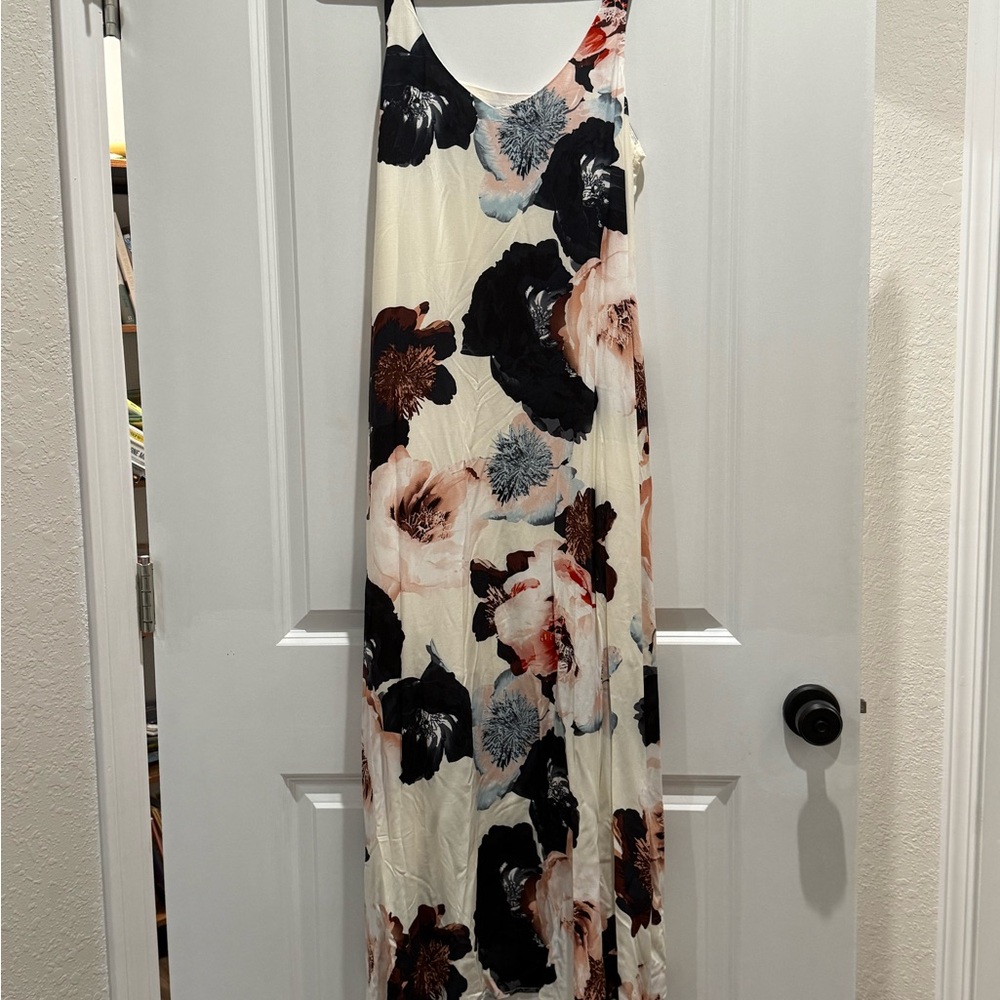 Tribal Black and Cream Floral midi/Maxi Dress